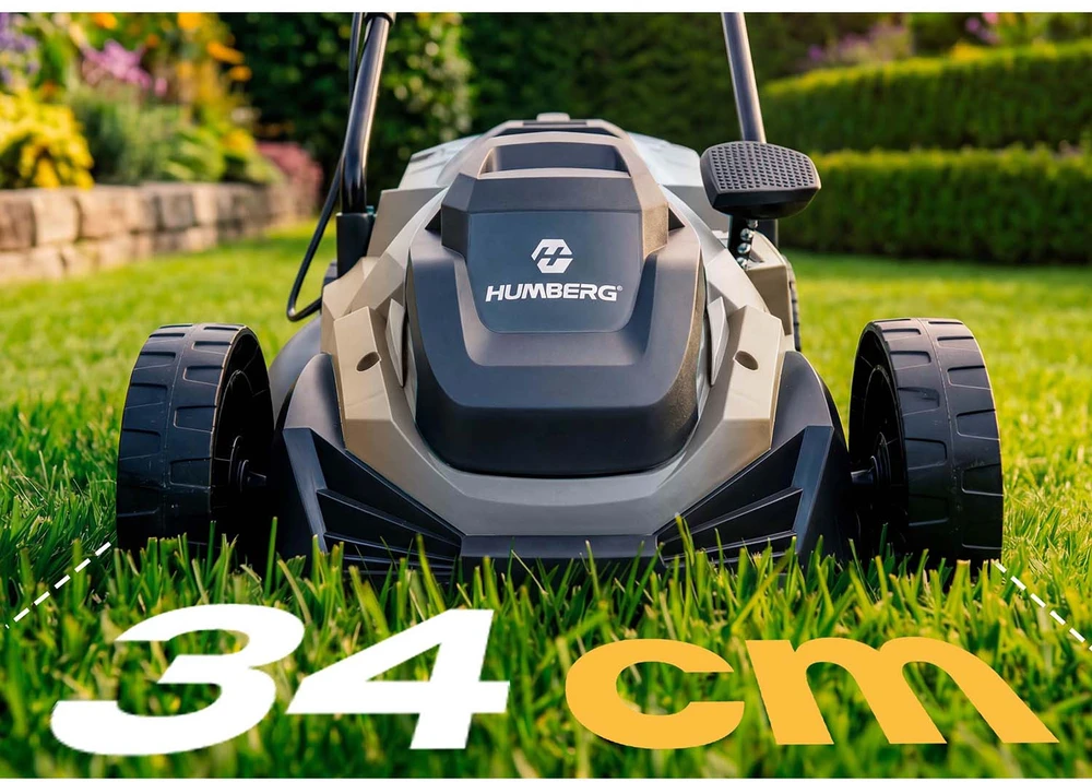Lengva ir galinga elektrinė vejapjovė su reguliavimu 1400 W 34 cm Humberg HM-612