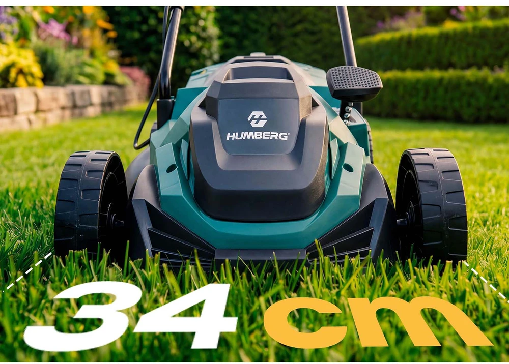 Lengva ir galinga elektrinė vejapjovė su reguliavimu 1400 W 34 cm Humberg HM-612