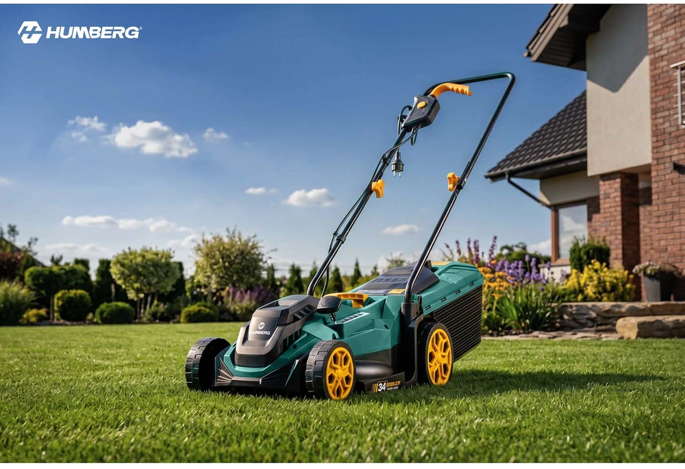 Lengva ir galinga elektrinė vejapjovė su reguliavimu 1400 W 34 cm Humberg HM-612