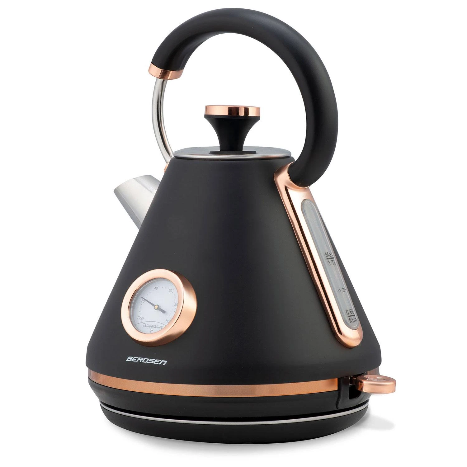 Berdsen Elektrinis virdulys su termometru 1,7 l BD-701 - juodas
