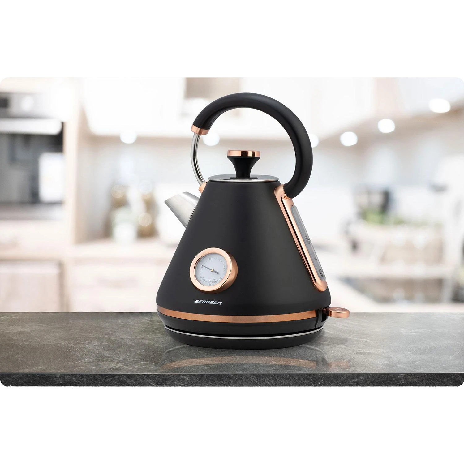 Berdsen Elektrinis virdulys su termometru 1,7 l BD-701 - juodas