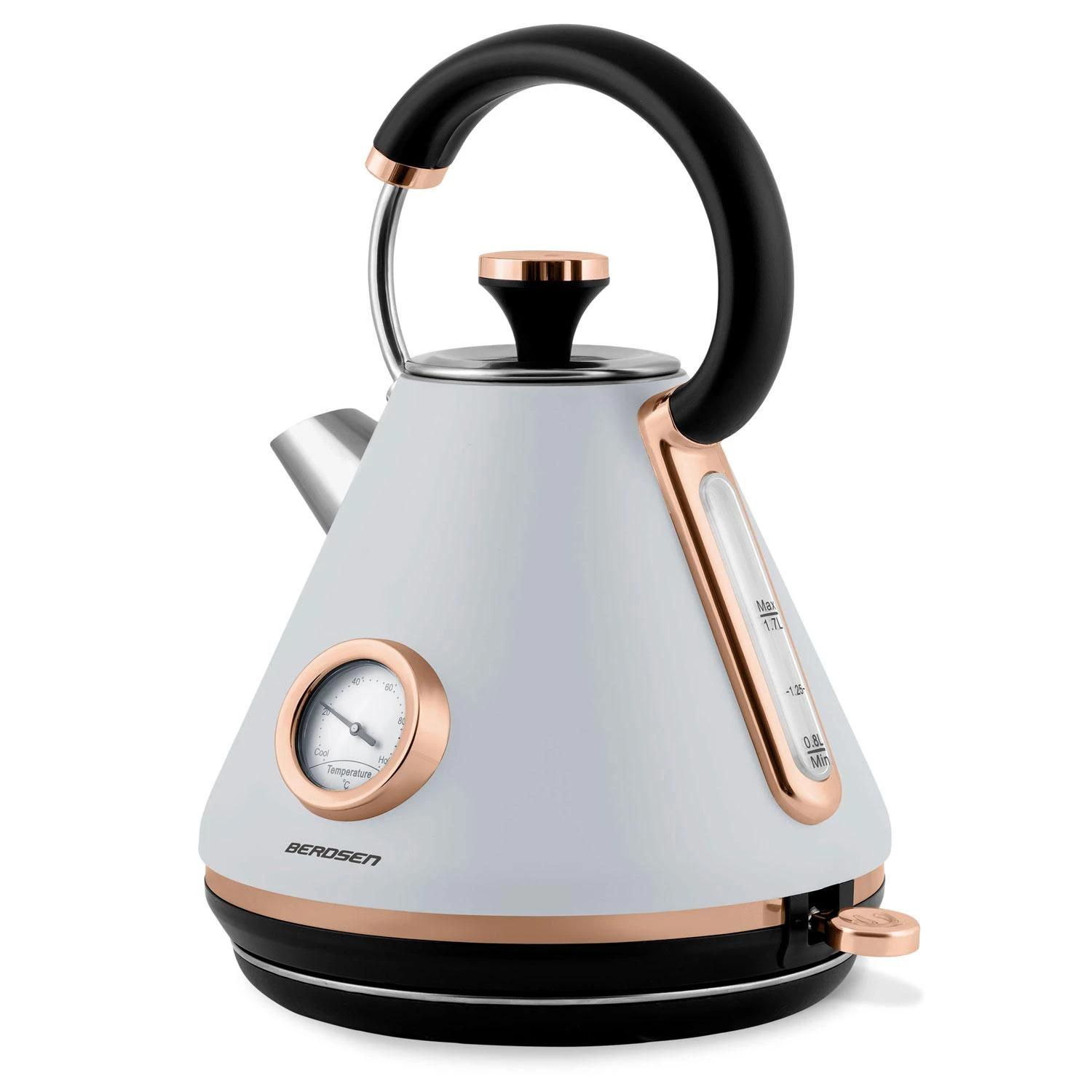 Berdsen Elektrinis virdulys su termometru 1,7 l BD-701 - pilkas