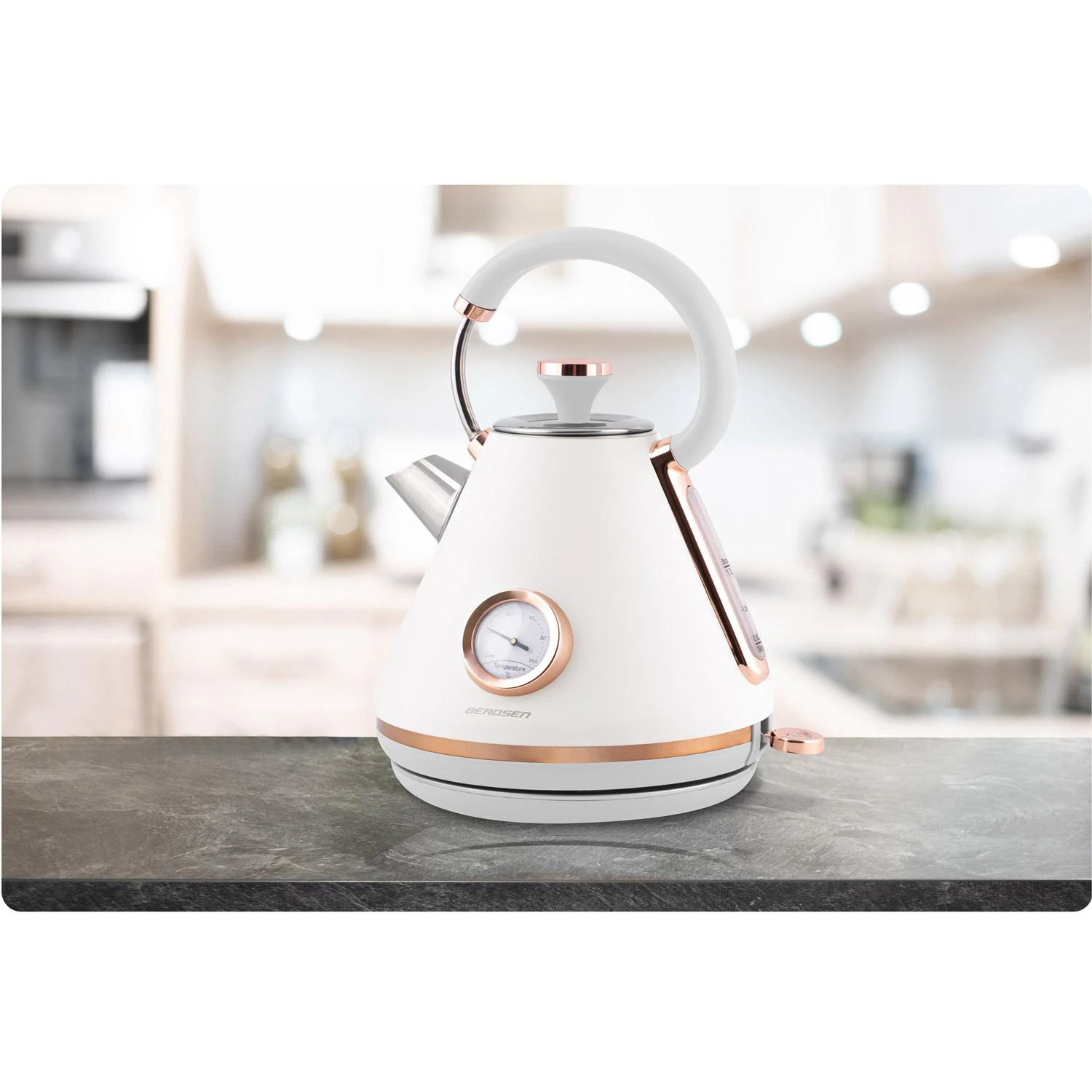 Berdsen Elektrinis virdulys su termometru 1,7 l BD-701 - baltas