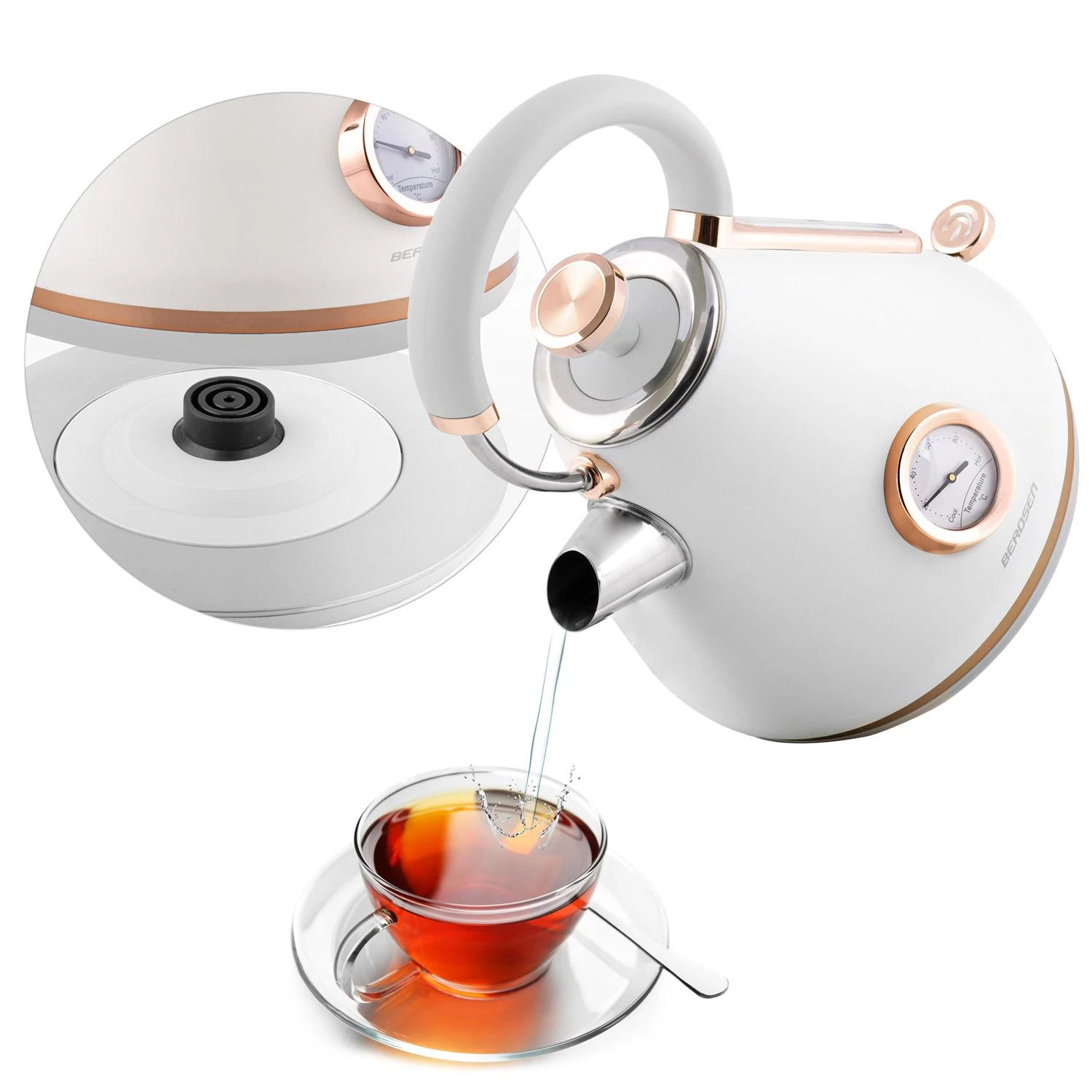Berdsen Elektrinis virdulys su termometru 1,7 l BD-701 - baltas