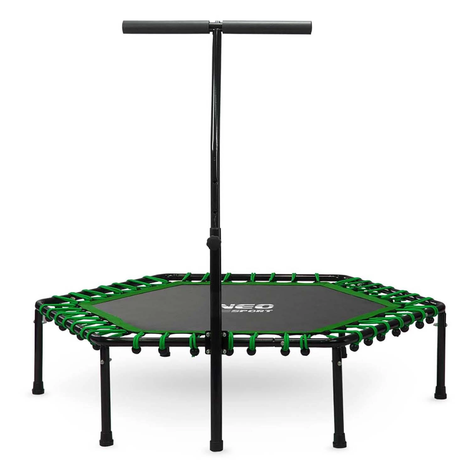 Neo-Sport Fitneso batutas, su rankena, 127 cm šešiakampis, žalias, vidaus batutas kardio treniruotėms