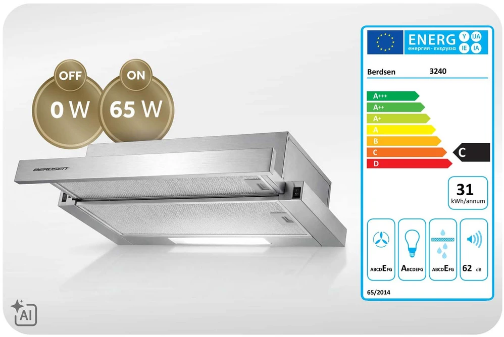 Gartraukis kuchenny teleskopowy 60 cm Berdsen BT-240 INOX