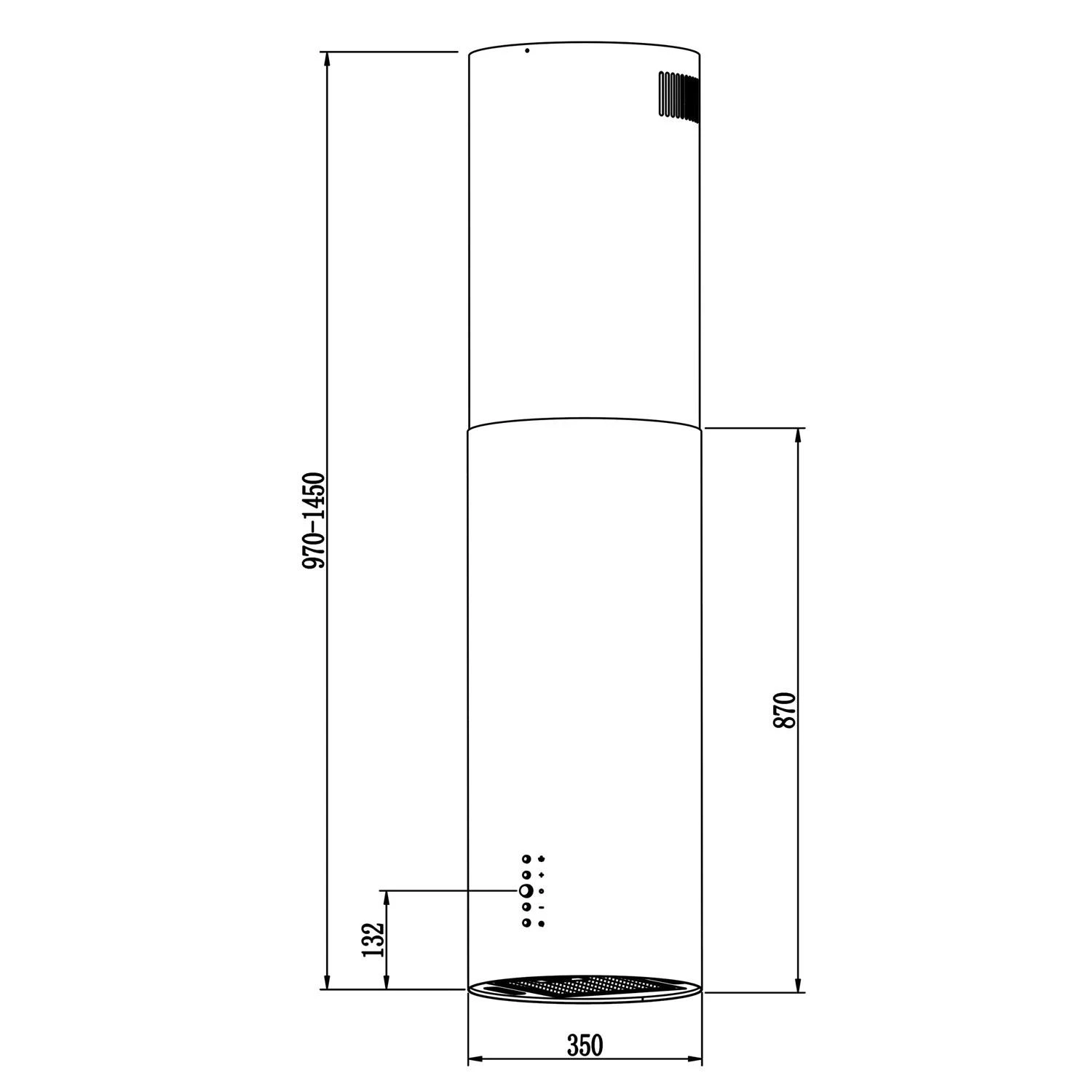 Pakabinamas šviestuvas Berdsen juodas ištraukiamas virtuvinis gartraukis 35 cm BT-221