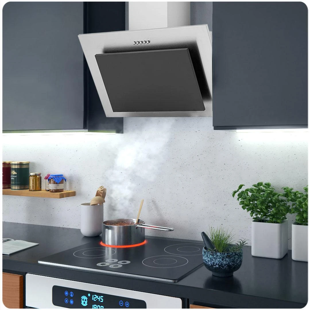 Berdsen Juodas 60 cm kamininis gartraukis Inox BT-209