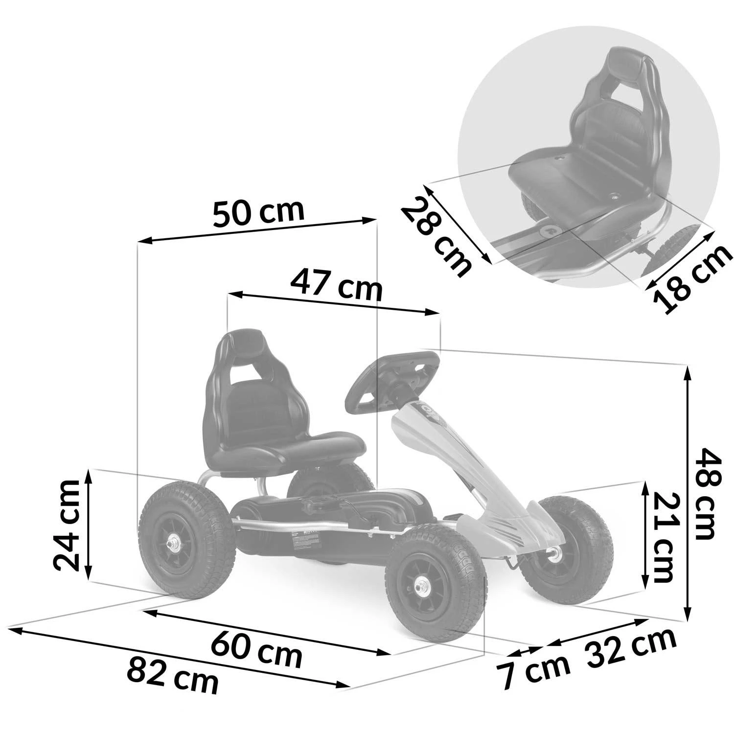 Vaikiškas pedalais minamas kartingas, Ricokids