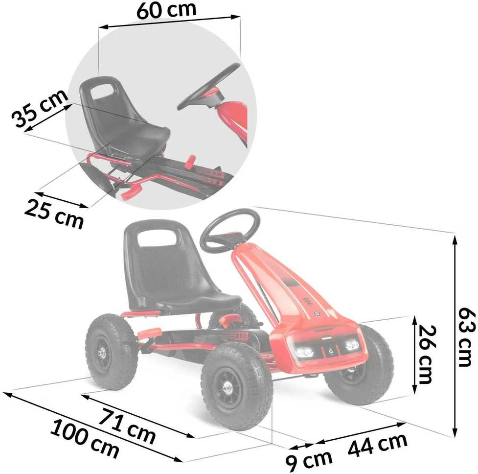 Vaikiškas pedalinis gokartas RK-593 raudonas