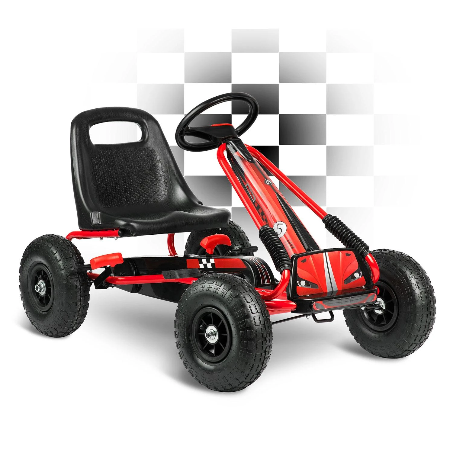 Ricokids Vaikiškas pedalinis gokartas RK-594 raudonas