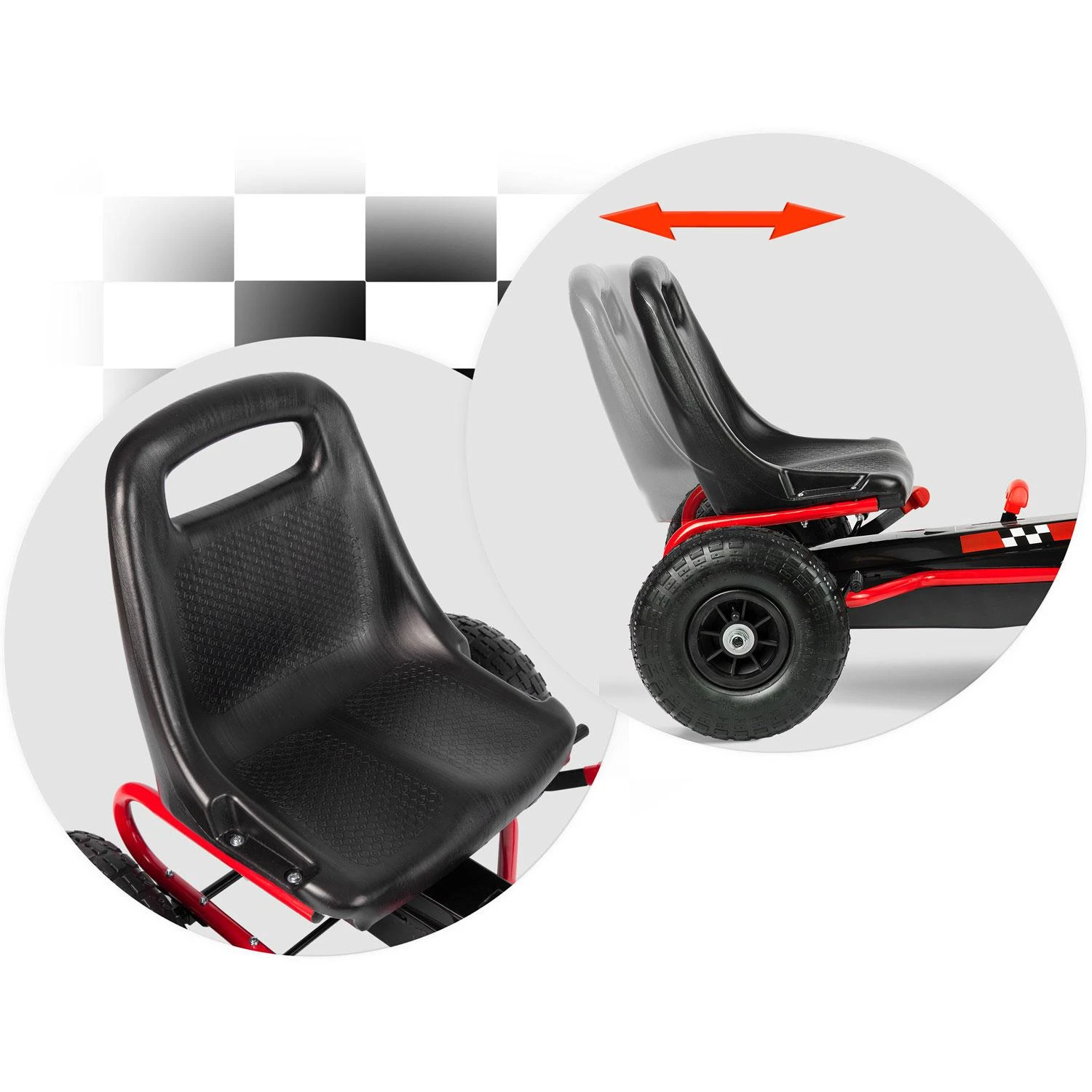 Ricokids Vaikiškas pedalinis gokartas RK-594 raudonas