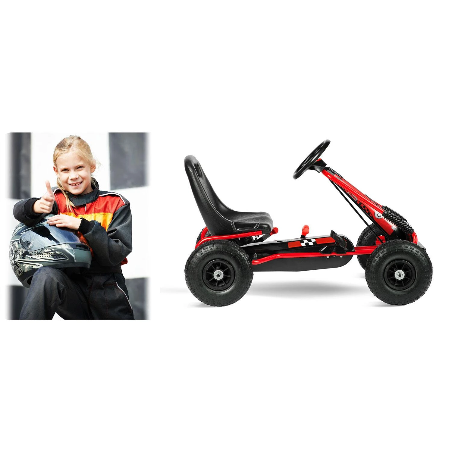 Ricokids Vaikiškas pedalinis gokartas RK-594 raudonas