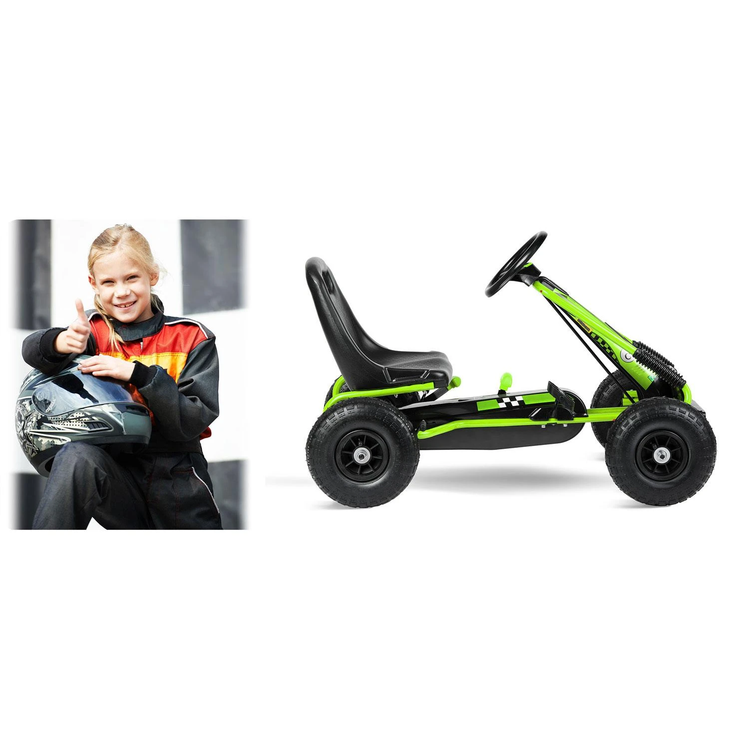 Ricokids Vaikiškas pedalinis gokartas RK-594 žalias