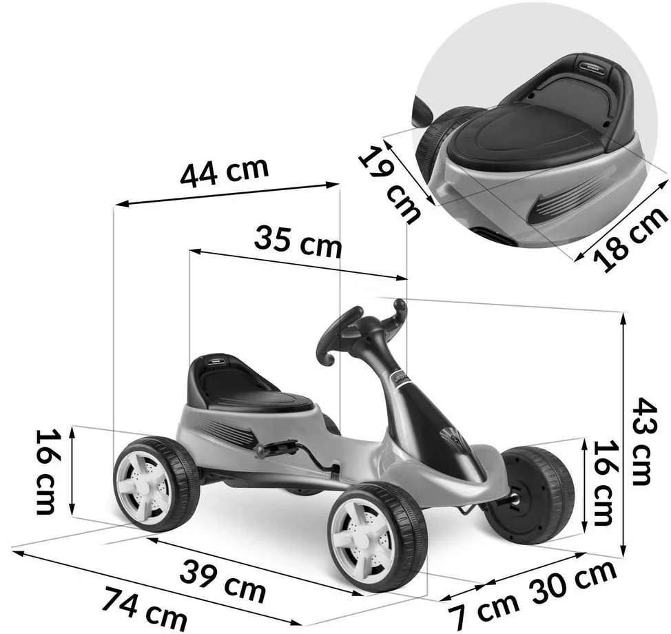 Vaikiškas pedalais minamas kartingas, Ricokids