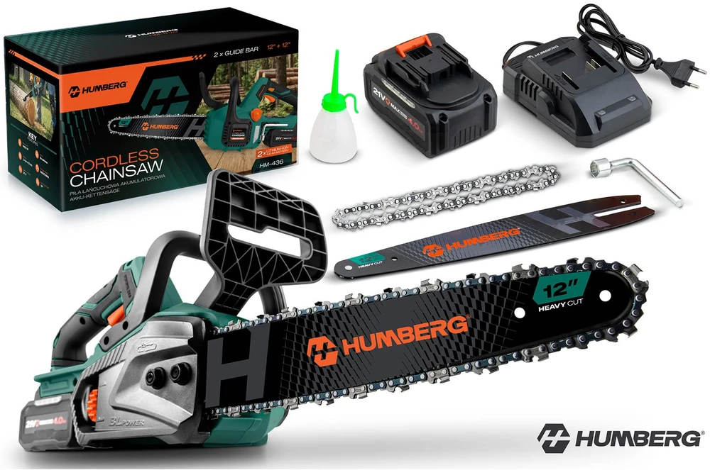 Grandininis pjūklas 12" akumuliatorinis medienos pjūklas Humberg HM-436