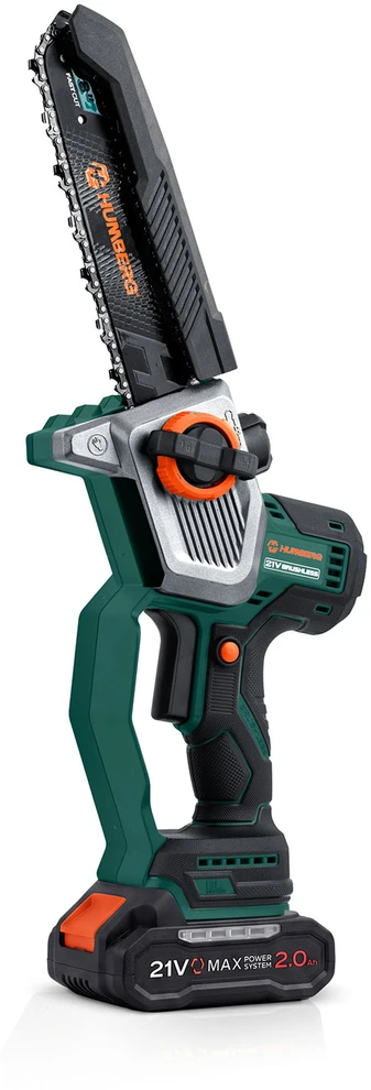 Akumuliatorinis grandininis pjūklas 2x2,0 Ah PRO 10" 8" Humberg HM-437