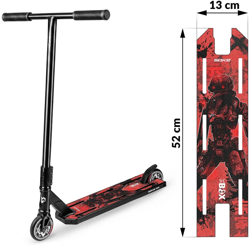 Soke Stunt Scooter Grip Tape 52x13cm Raudona Cyber