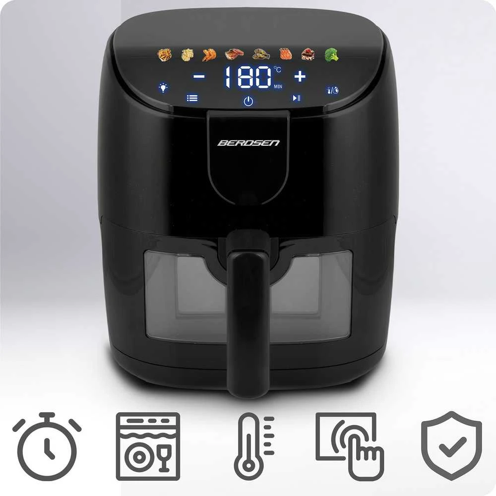 Berdsen BD-658 juoda 4 l bealiejė oro gruzdintuvė 1500 W