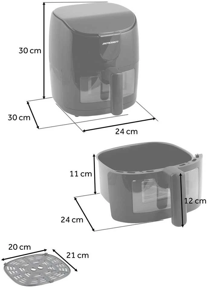 Berdsen BD-658 juoda 4 l bealiejė oro gruzdintuvė 1500 W