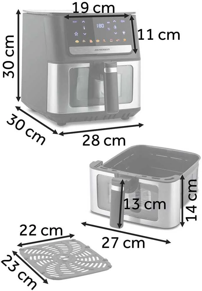 Bealiejė gruzdintuvė Berdsen BD-655, 6,5 l, 1700 W, juoda