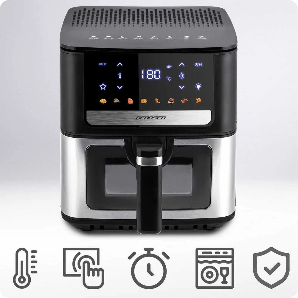 Bealiejė gruzdintuvė Berdsen BD-655, 6,5 l, 1700 W, juoda