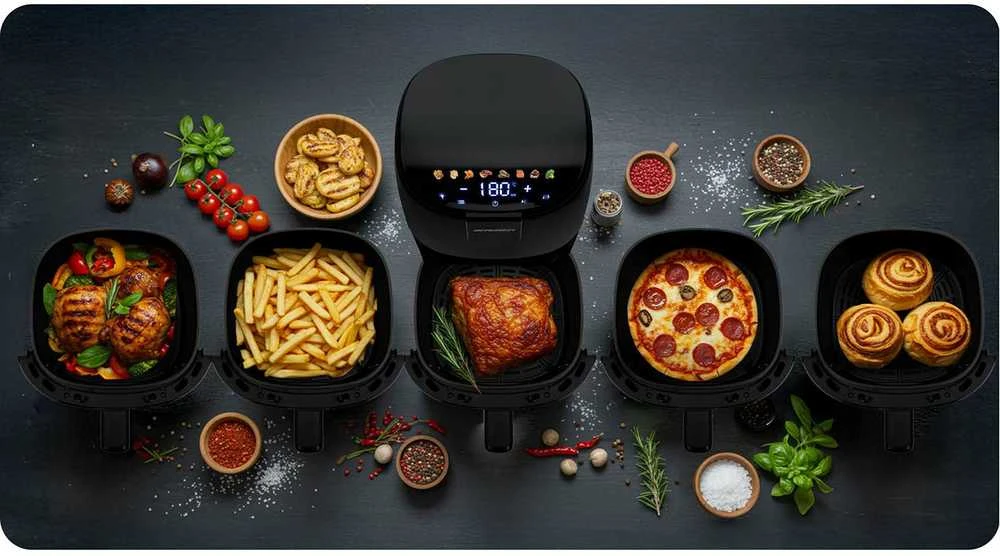 Berdsen BD-658 juoda 4 l bealiejė oro gruzdintuvė 1500 W