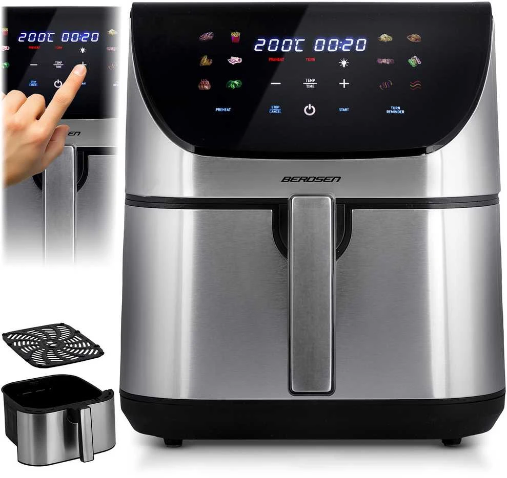 Bealiejė gruzdintuvė Berdsen BD-659, 8 l, 1700 W, sidabrinės spalvos