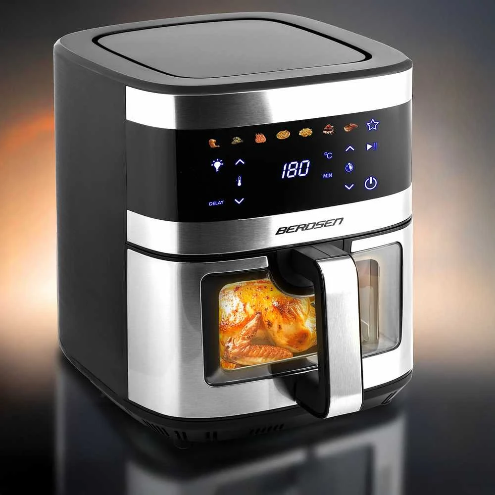 Didelė bealiejė gruzdintuvė Berdsen BD-656, 9,1 l, 1700 W, sidabrinė