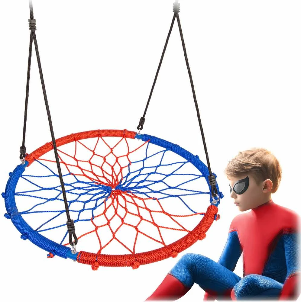 Neo-Sport Sūpynės lizdo formos SWINGO 95 cm mėlynos ir raudonos spalvos