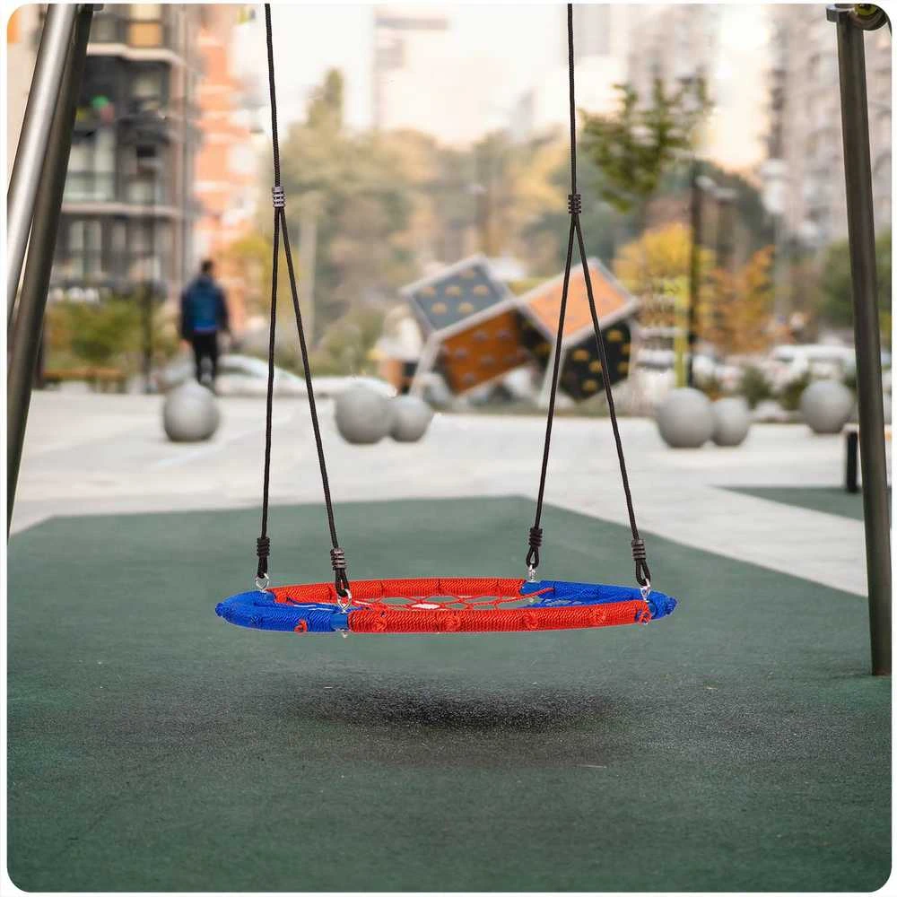 Neo-Sport Sūpynės lizdo formos SWINGO 95 cm mėlynos ir raudonos spalvos