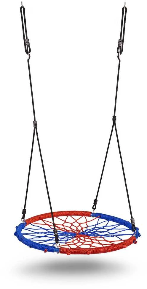 Neo-Sport Sūpynės lizdo formos SWINGO 95 cm mėlynos ir raudonos spalvos