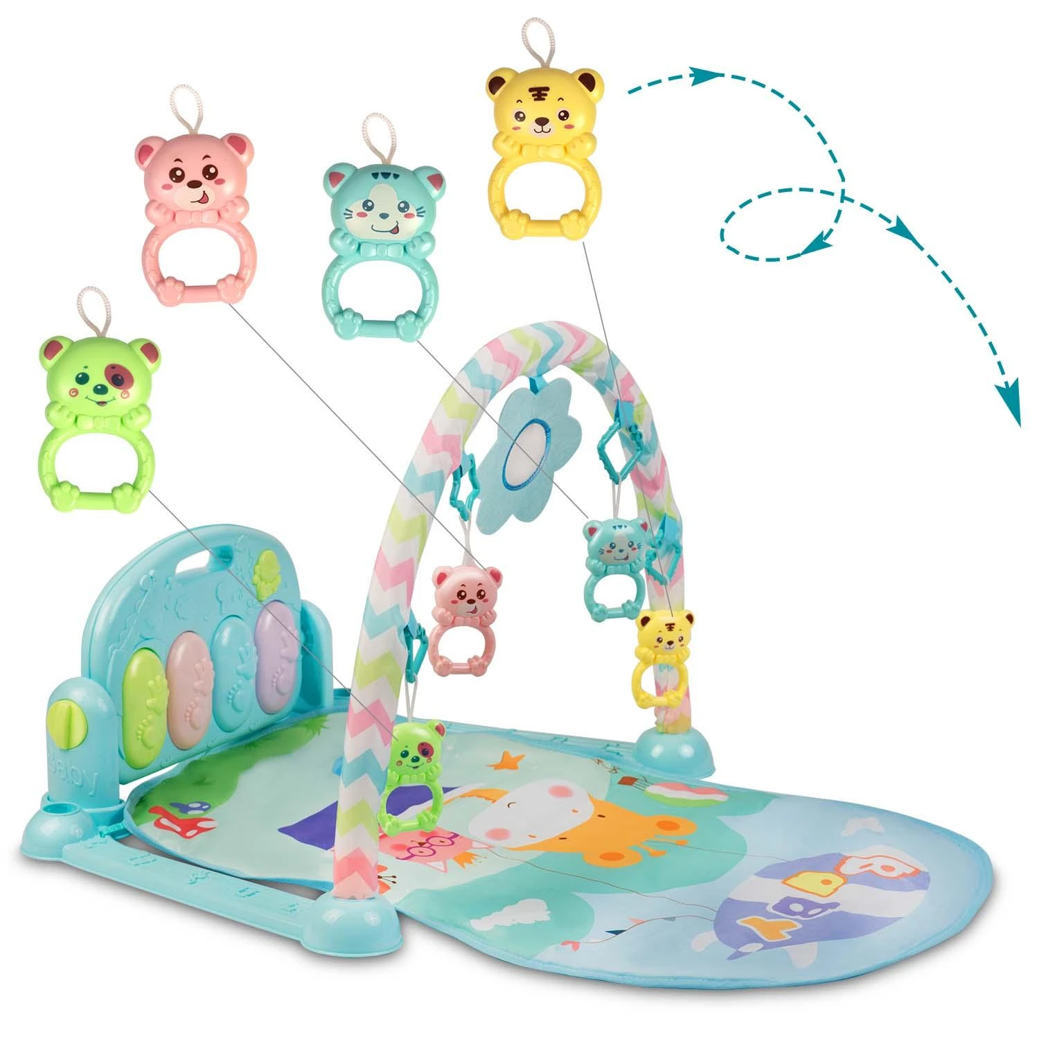 Interaktyvus edukacinis kilimėlis „Ricokids“ su pianinu – 7314