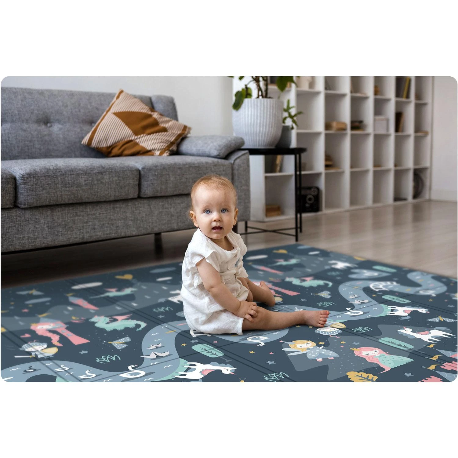 Mokomasis dvipusis putplasčio kilimėlis 200x150x1cm Nukido
