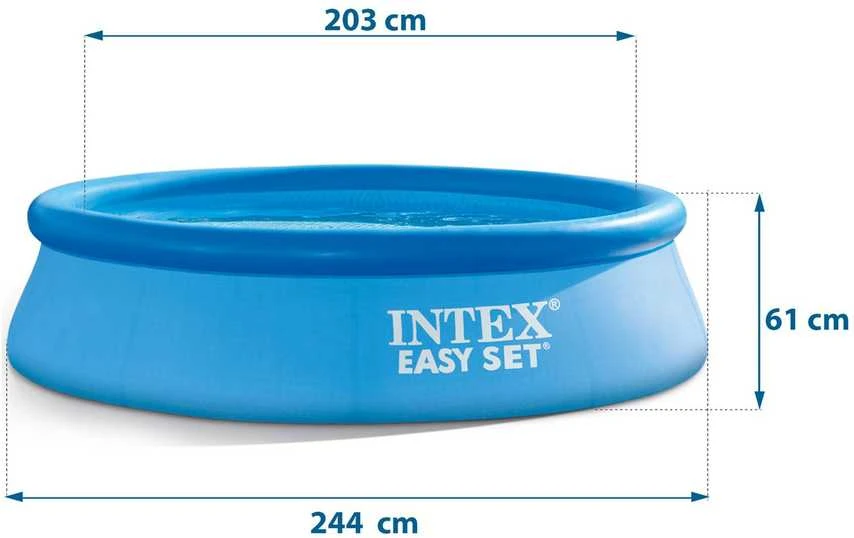Intex Pripučiamas baseinas, stačiakampis šeimos baseinas, lengvai pastatomas baseinas, 244x61cm baseinas, vasaros sodo baseinas