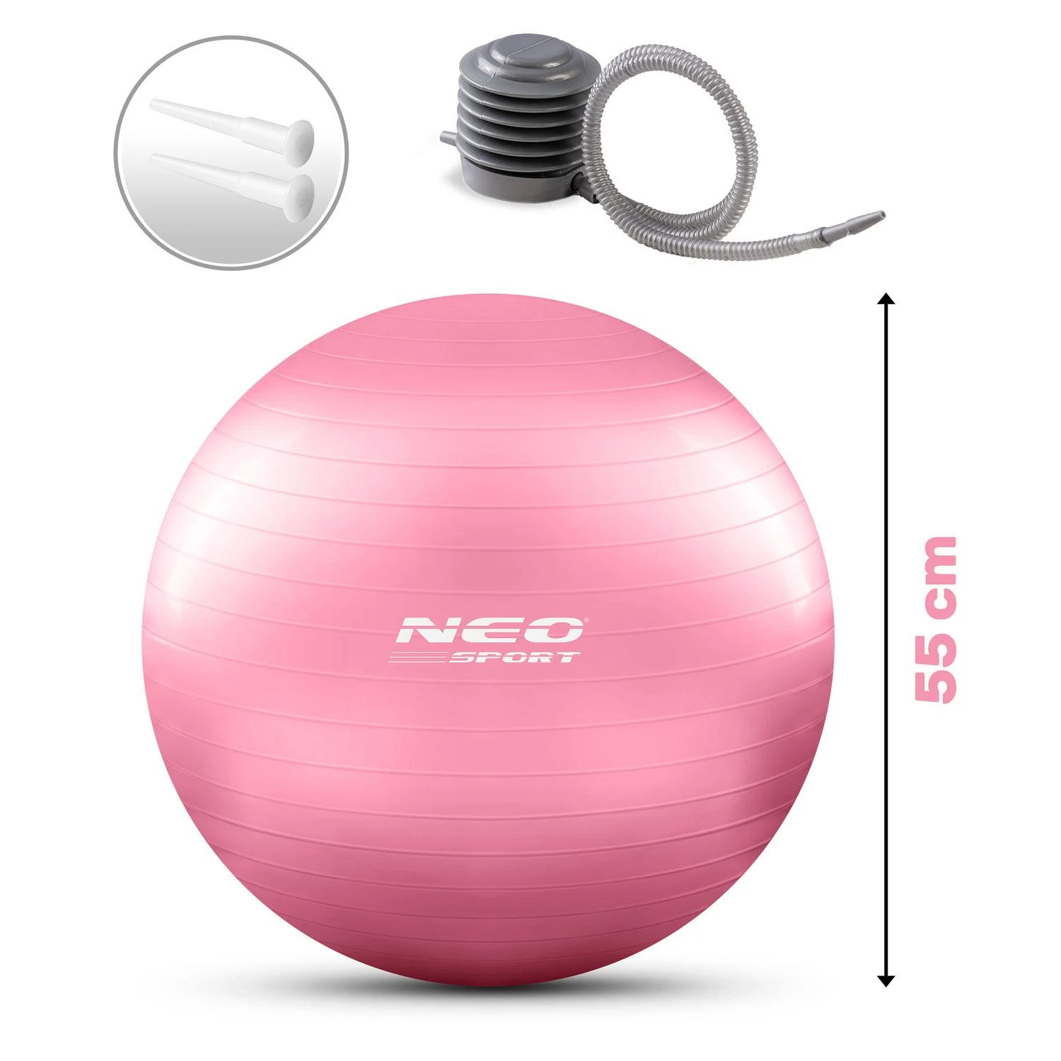 Neo-Sport Mankštos kamuolys 55 cm NS-950 rožinis