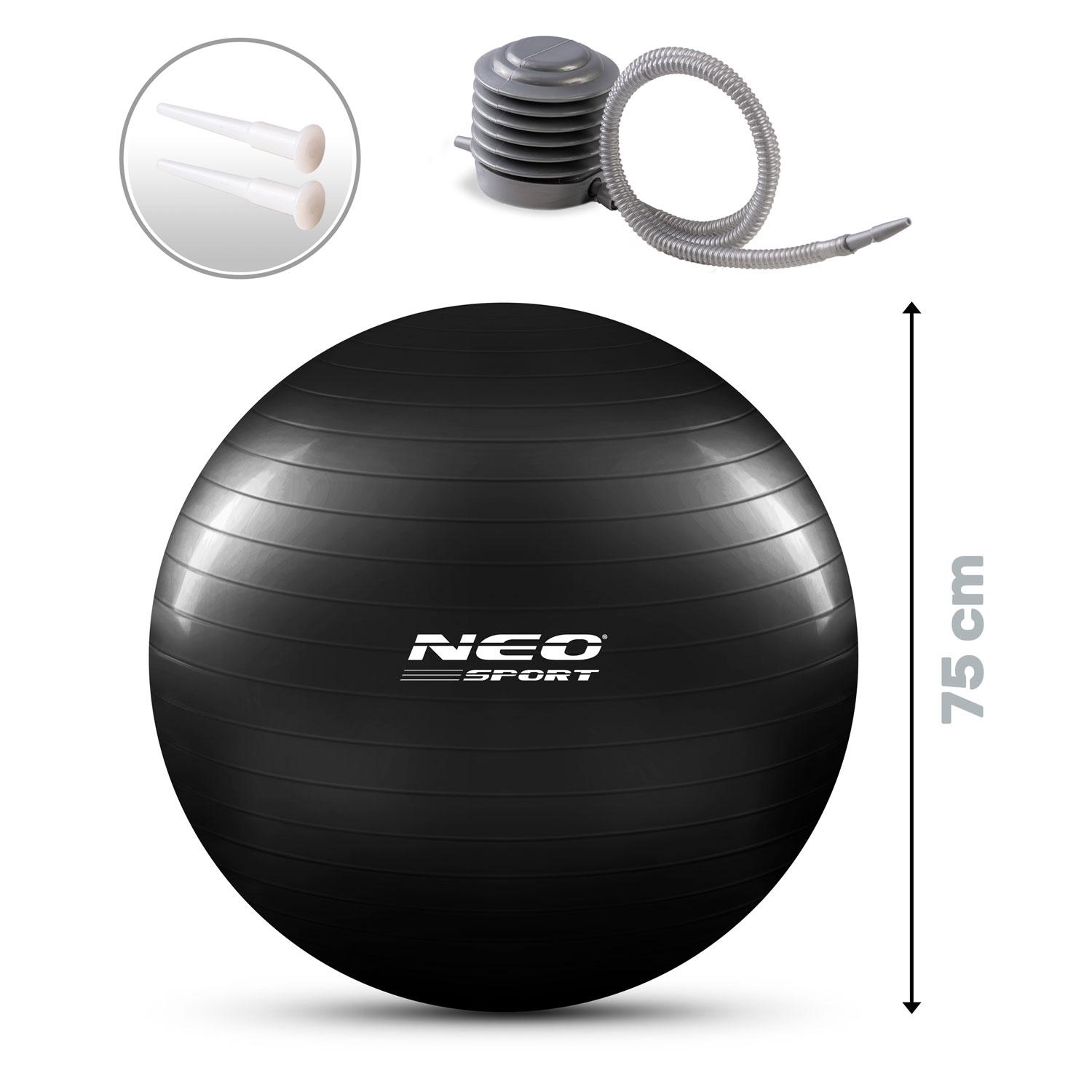 Neo-Sport Mankštos kamuolys 75 cm NS-952 juodas