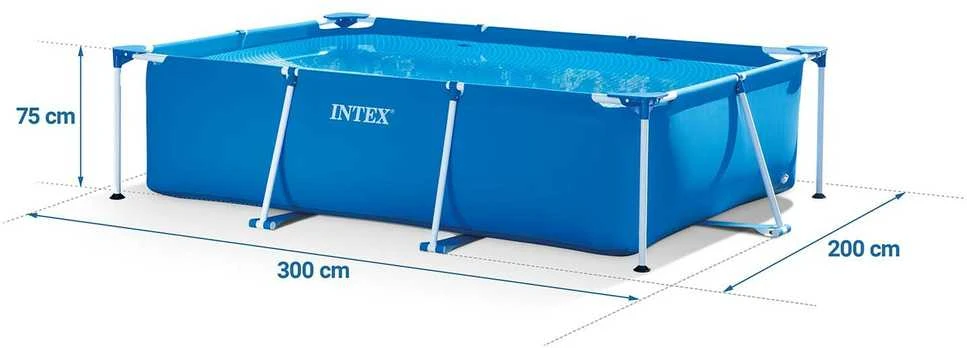 Baseinas Intex stačiakampės formos, 3x2m, Mėlynos spalvos