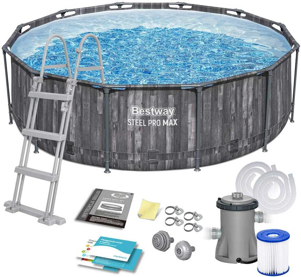 Rėminis baseinas 12FT 366x100 cm Plieninis Pro Max BESTWAY