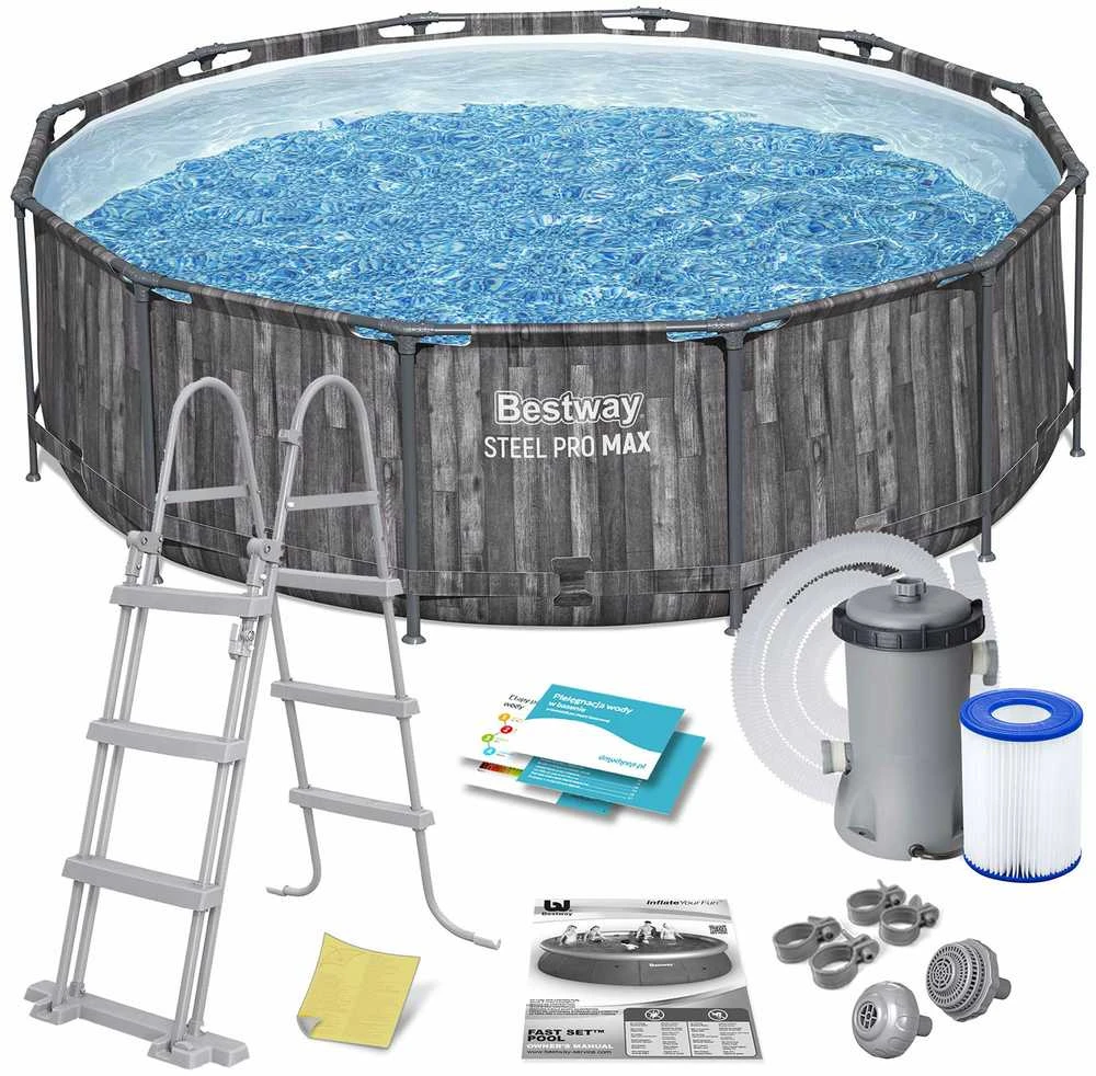 Rėminis baseinas 12FT 366x100 cm Plieninis Pro Max BESTWAY