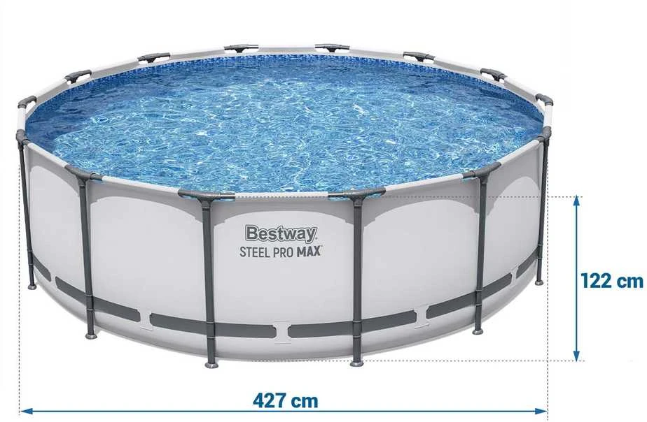Rėminis baseinas 14 FT 427 x 122 cm STEEL PRO MAX BESTWAY