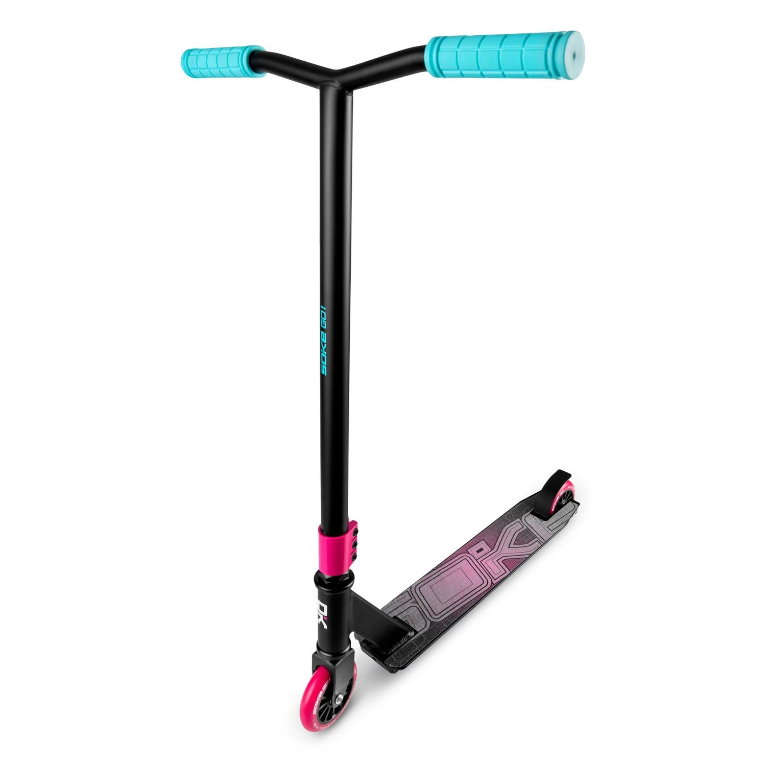 Profesionalus SOKE Go! rožinis mėlynas paspirtukas