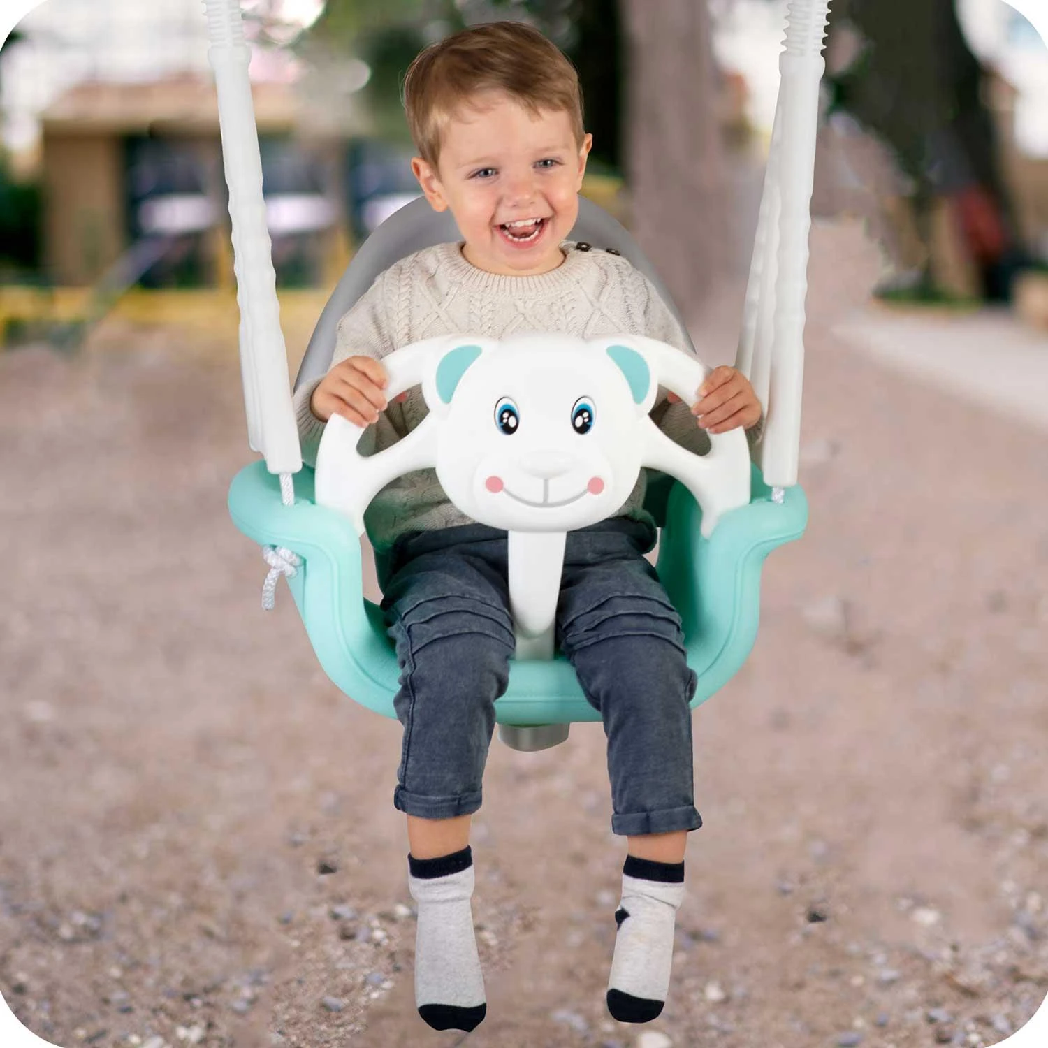 Ricokids Vaikiškos sūpynės Bear 3in1, turkio spalvos