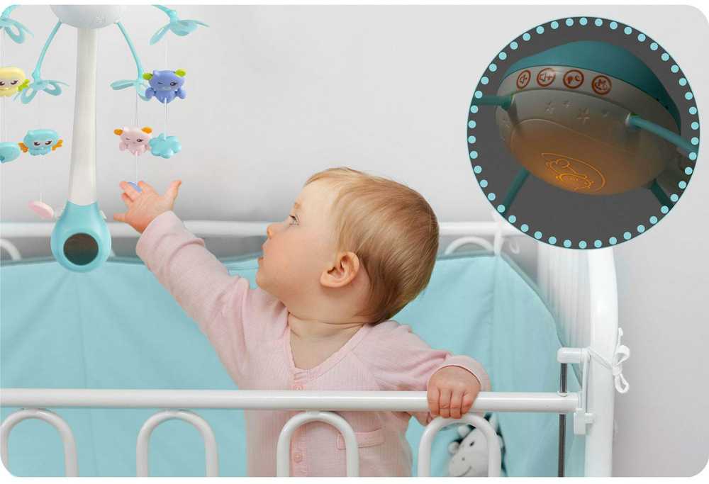 Ricokids Mėlyna RK-813 lovelės karuselė su projektuokliu