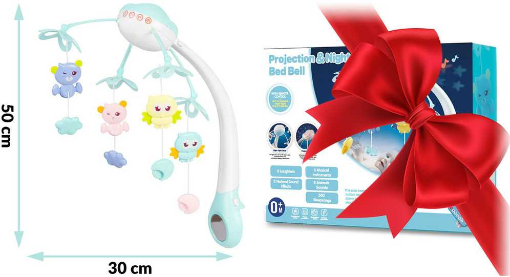 Ricokids Mėlyna RK-813 lovelės karuselė su projektuokliu