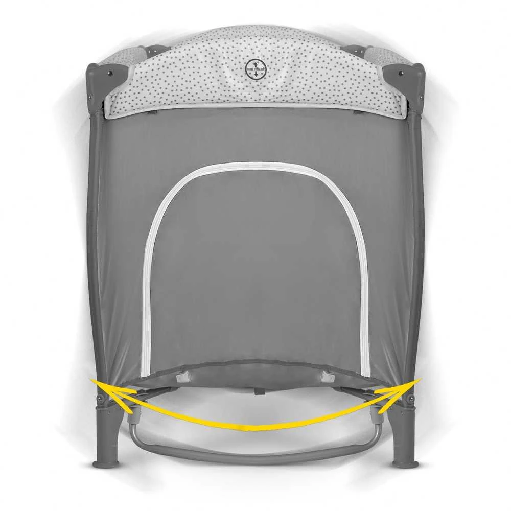 Ricokids Kelioninė lovelė su čiužiniu ir krepšiu 123,5 x 65 x 76 cm RK-241 pilkos spalvos