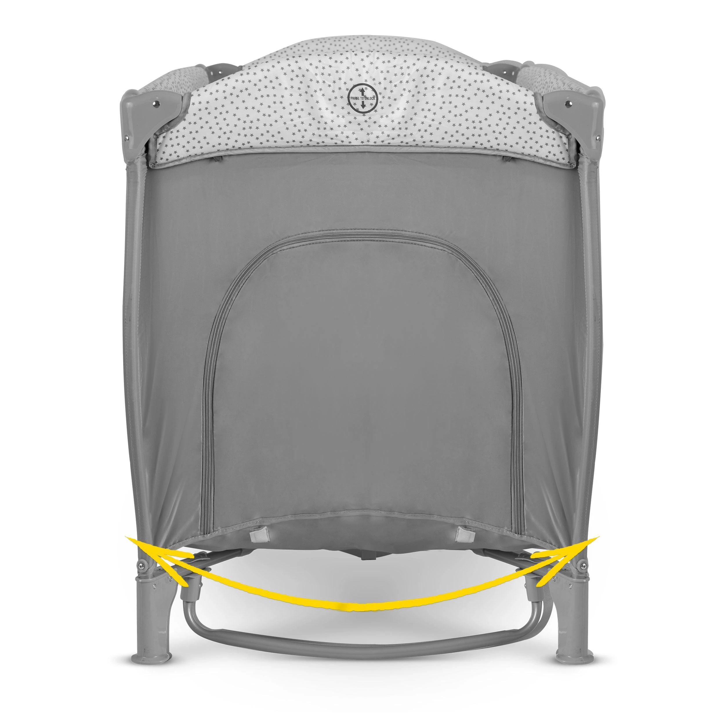 Ricokids Kelioninė lovytė su čiužiniu ir krepšiu 127,5 x 66 x 82 cm RK-242, pilka