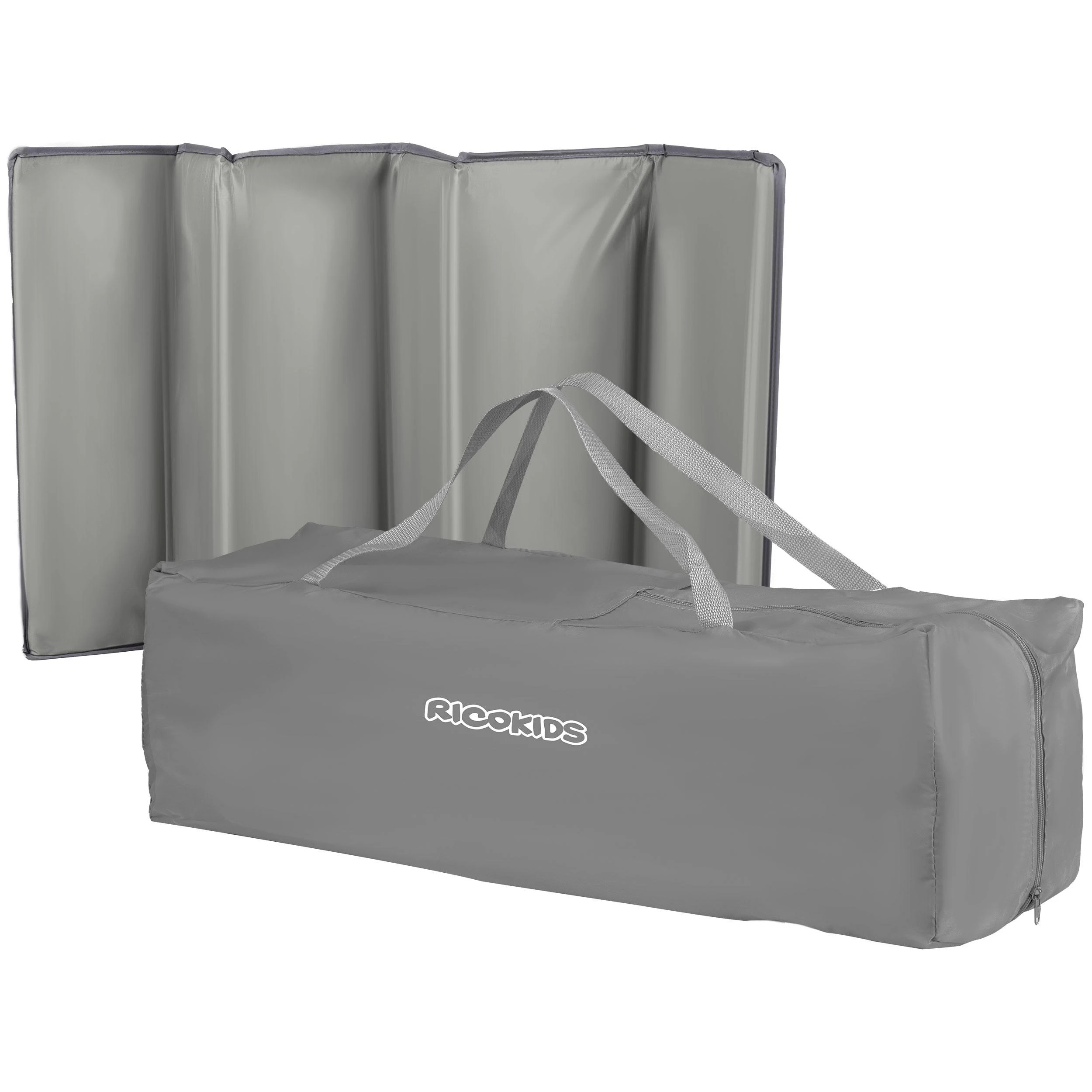 Ricokids Kelioninė lovytė su čiužiniu ir krepšiu 127,5 x 66 x 82 cm RK-242, pilka