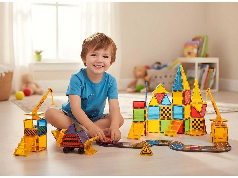 Edukacinės magnetinės konstruktoriaus kaladėlės, 90 vnt., RK-780 Ricokids