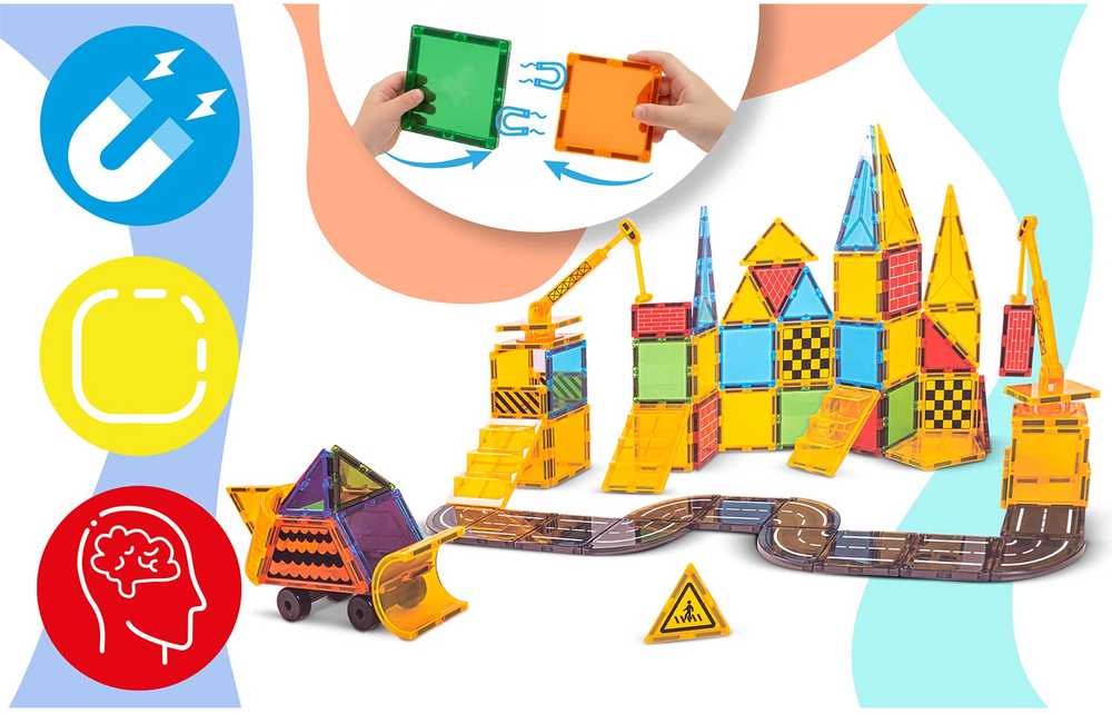 Edukacinės magnetinės konstruktoriaus kaladėlės, 90 vnt., RK-780 Ricokids